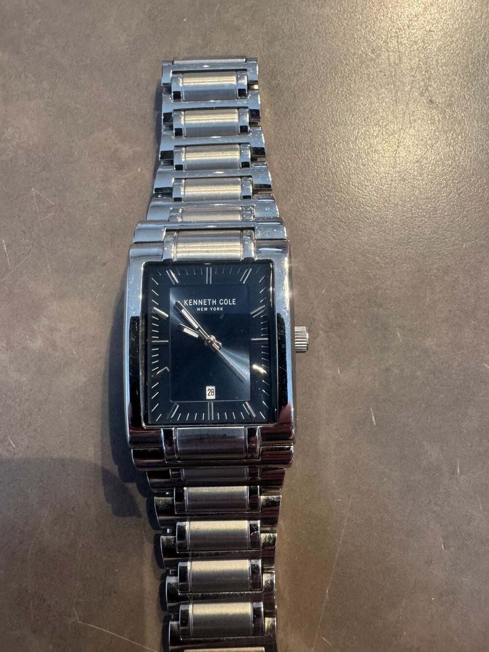 Kenneth Cole KC50663002 Men's Blue Dial Chunky Stainless Steel Bracelet Watch